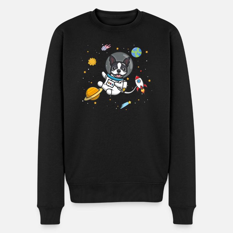 Boston Terrier - Männer Premium Bio Pullover - Schwarz