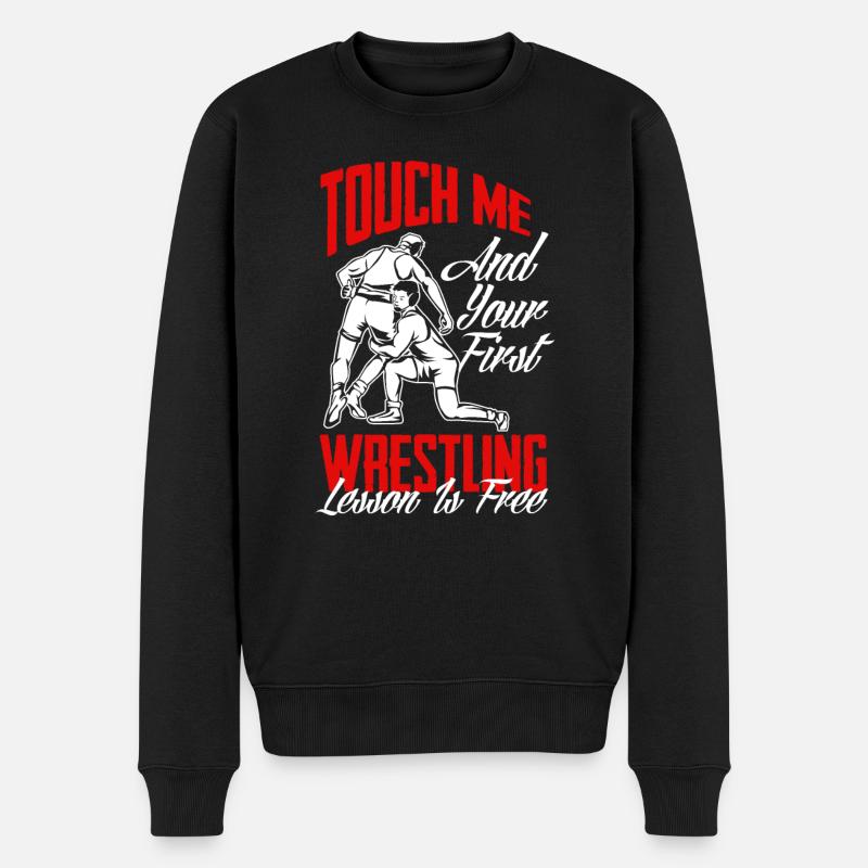 Slogan du lutteur - Pull Premium bio Homme - noir