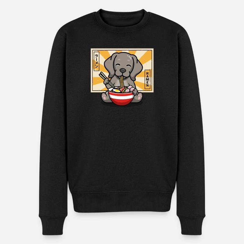 Weimaraner - Männer Premium Bio Pullover - Schwarz