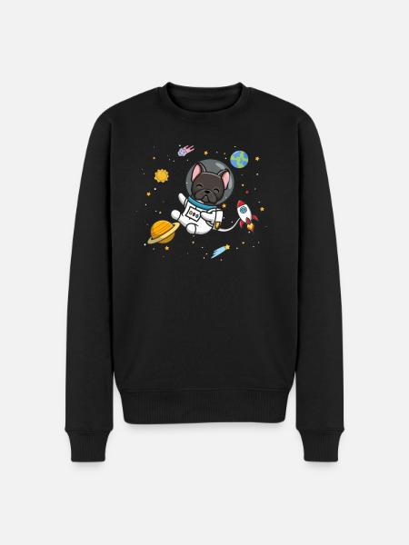 Black French Bulldog - Men's Premium Organic Jumper - black