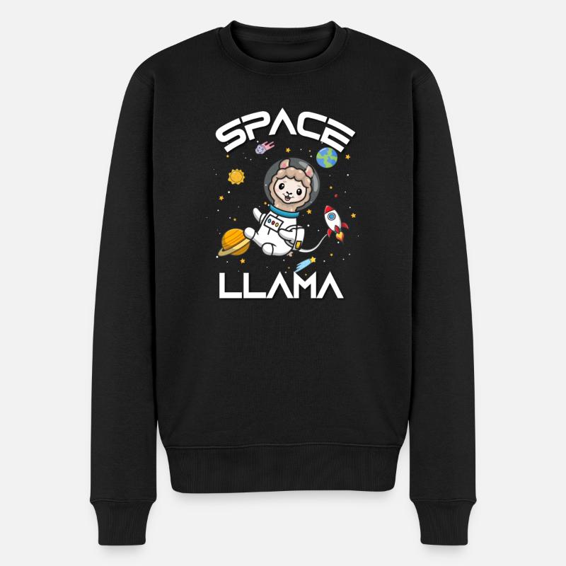 Lama - Männer Premium Bio Pullover - Schwarz