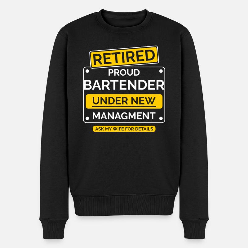 Barkeeper Ruhestand - Männer Premium Bio Pullover - Schwarz