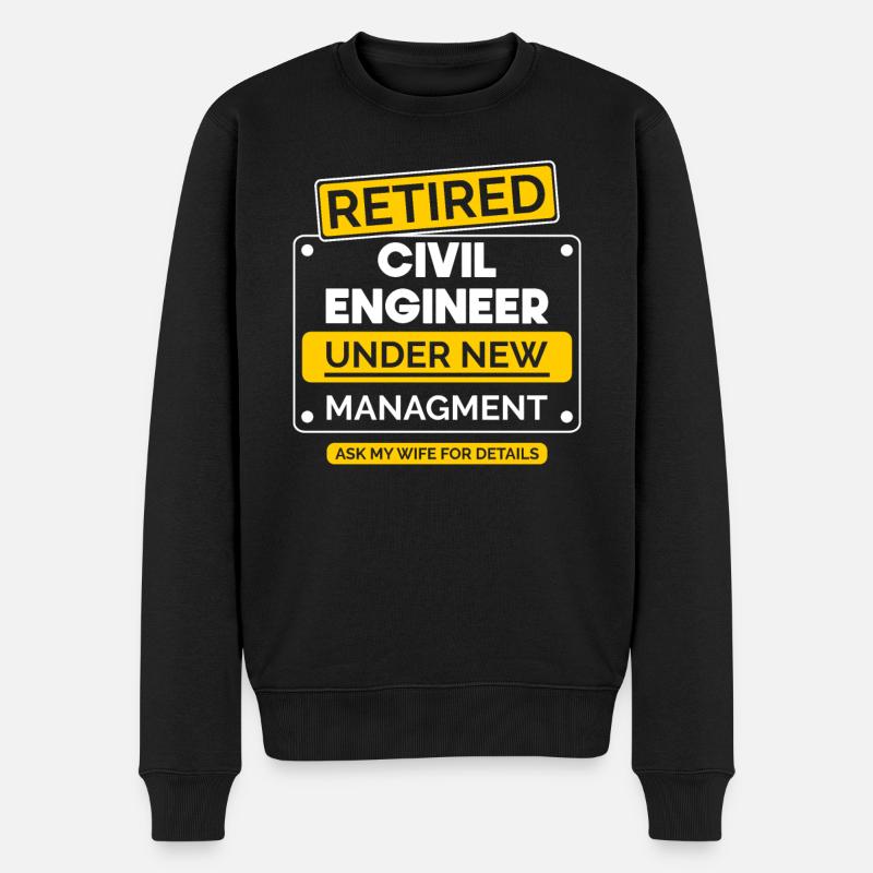Retraite des ingénieurs civils - Pull Premium bio Homme - noir