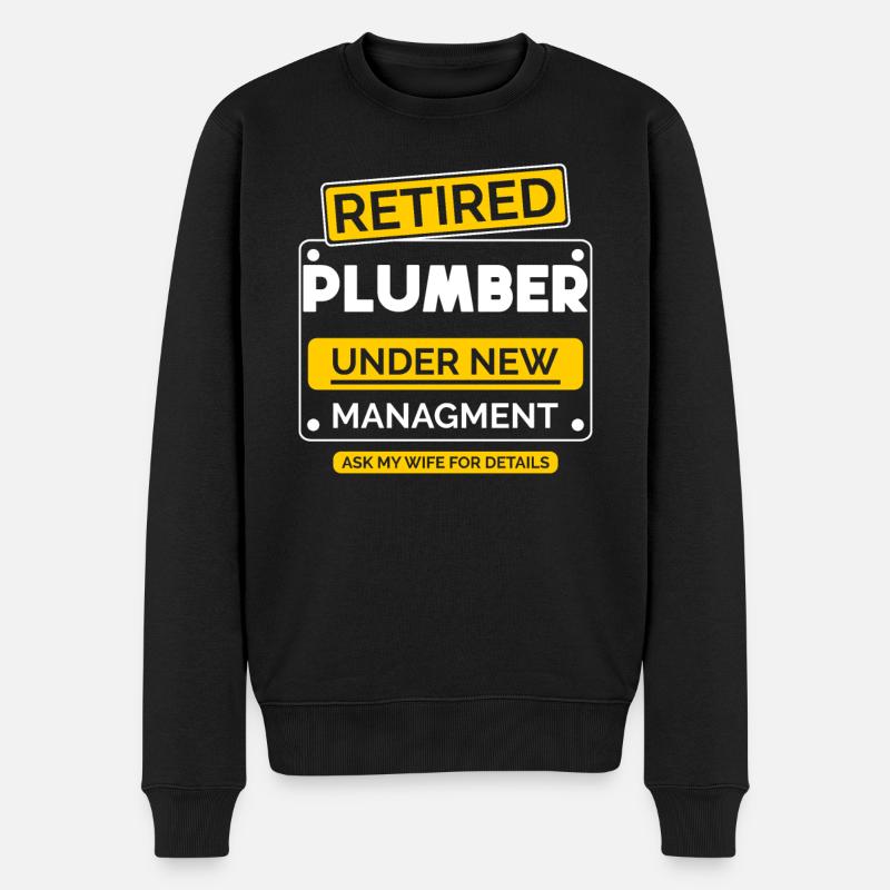 Pensionierter Klempner Rente - Männer Premium Bio Pullover - Schwarz
