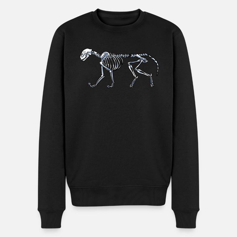 Chat squelette - Pull Premium bio Homme - noir