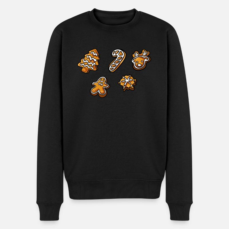 Biscuits de Noël Pain d’épices - Pull Premium bio Homme - noir