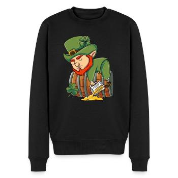 Irischer Kobold - Männer Premium Bio Pullover - Schwarz - Vorne - Nico (187cm)