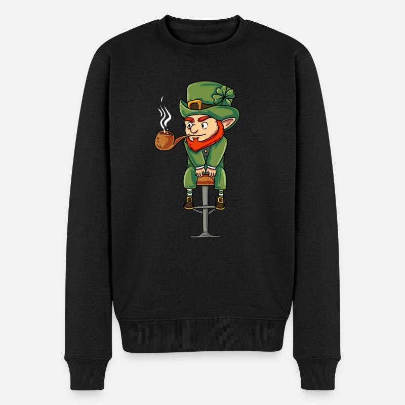Irischer Kobold Ireland - Männer Premium Bio Pullover - Schwarz