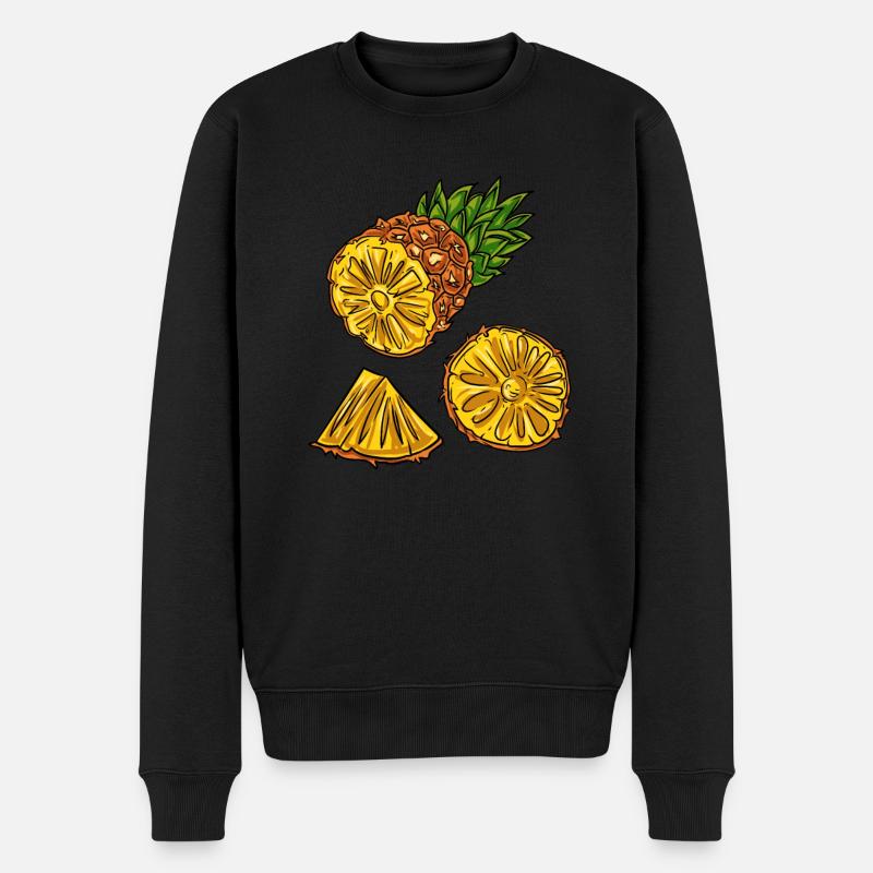 Ananas Frucht - Männer Premium Bio Pullover - Schwarz
