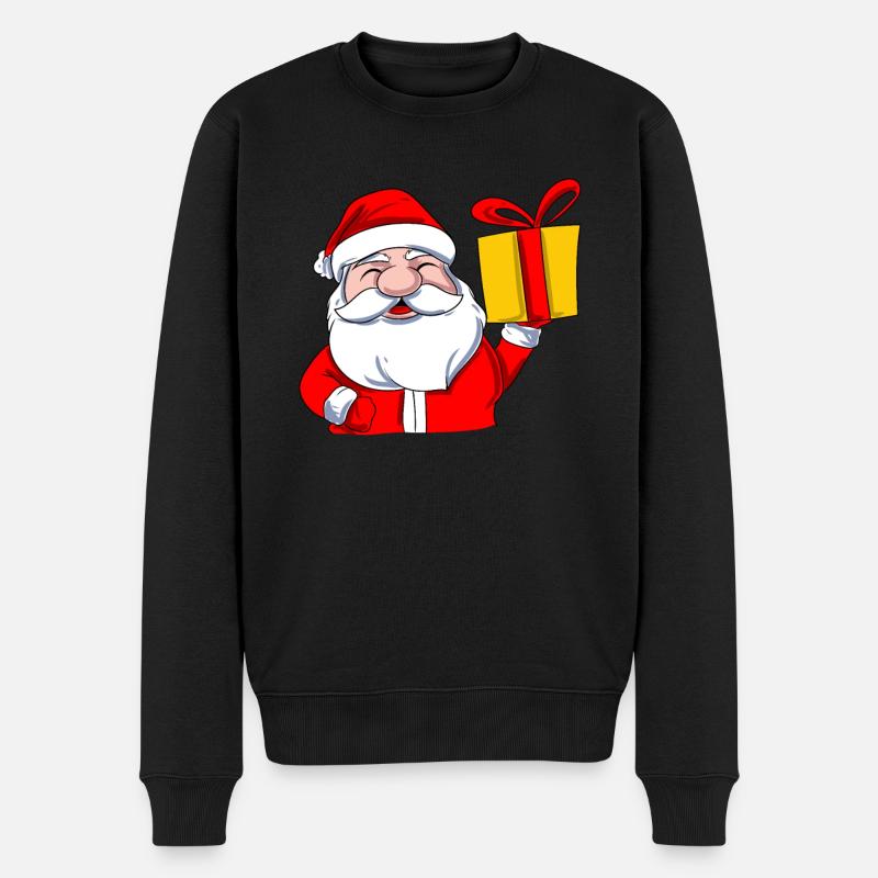 Xmas Weihnachtsmann - Männer Premium Bio Pullover - Schwarz