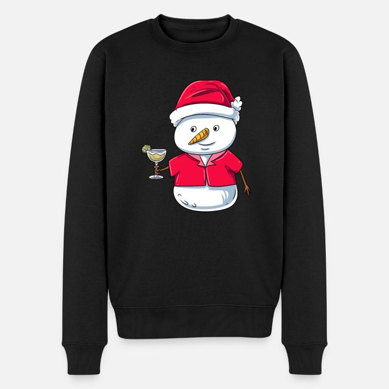 Schneemann Xmas - Männer Premium Bio Pullover - Schwarz