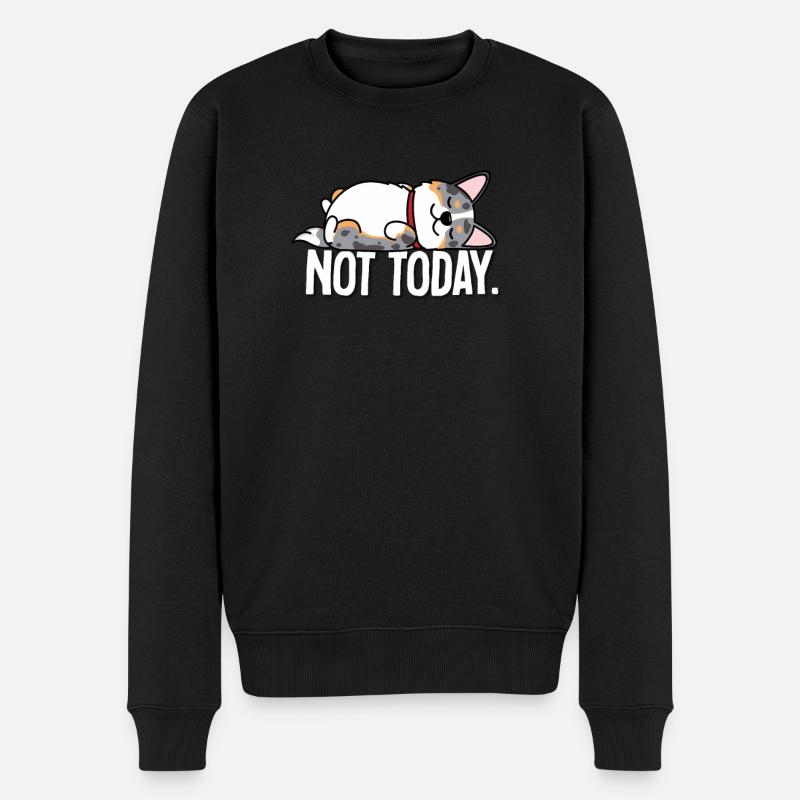 Blue Merle Corgi - Männer Premium Bio Pullover - Schwarz