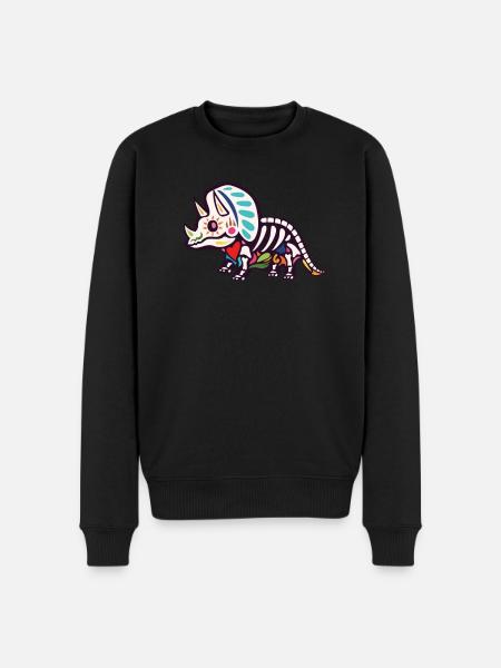 Triceratops - Männer Premium Bio Pullover - Schwarz