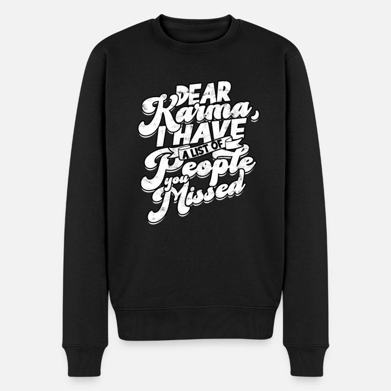 Karma Méditation Destin Cadeau Idée Cadeau S - Pull Premium bio Homme - noir