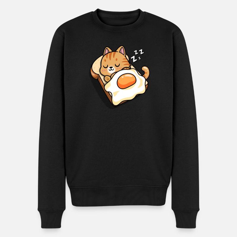 Chat tabby orange - Pull Premium bio Homme - noir