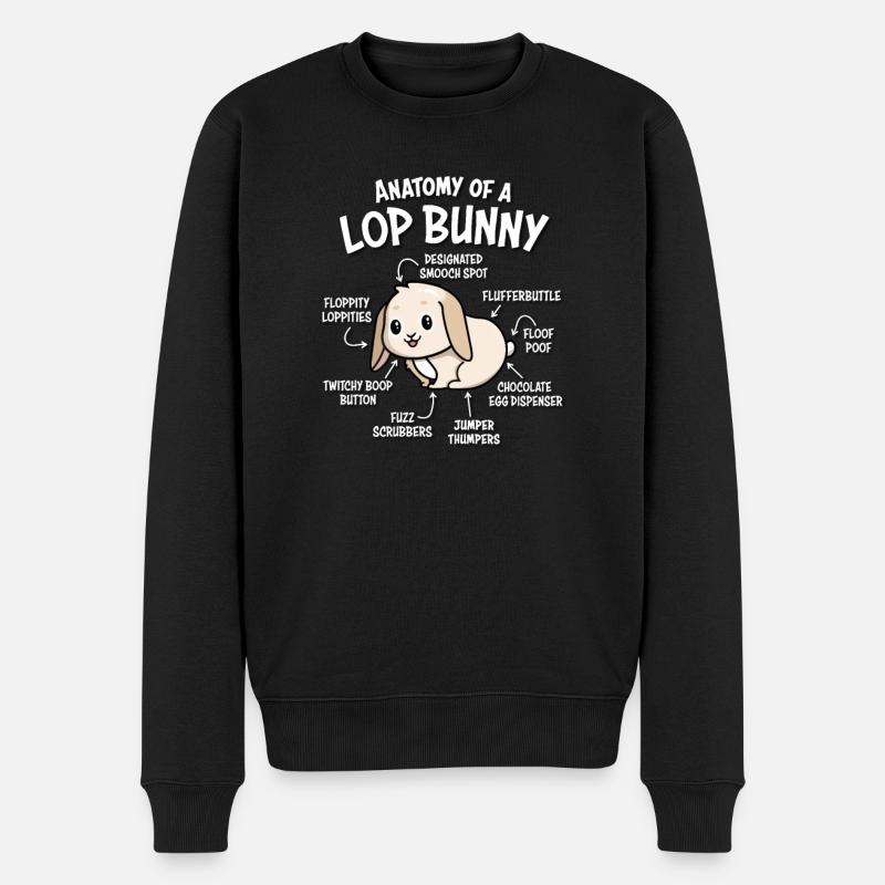 Holland Lop - Männer Premium Bio Pullover - Schwarz