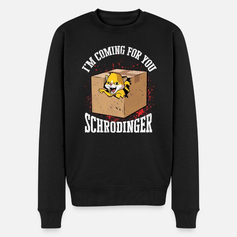 Schrodingers Katze lebendige Quantenphysik - Männer Premium Bio Pullover - Schwarz
