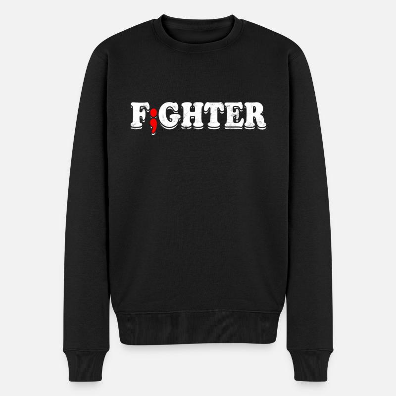 depression depressiv traurig geschenkidee unglückl - Männer Premium Bio Pullover - Schwarz