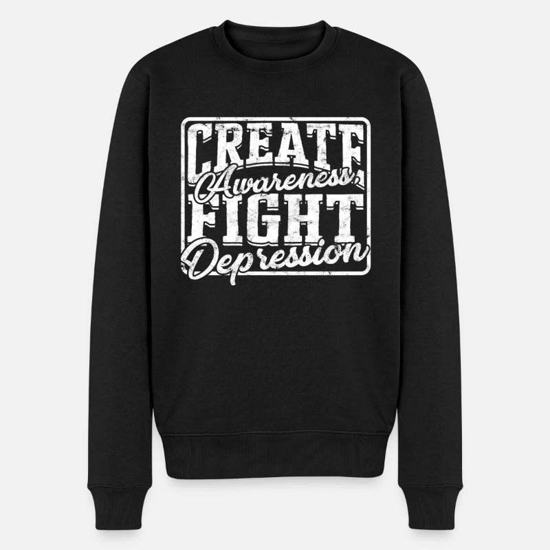 depression depressiv traurig geschenkidee unglückl - Männer Premium Bio Pullover - Schwarz