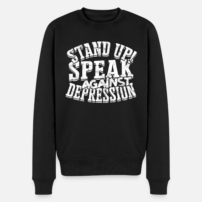 depression depressiv traurig geschenkidee unglückl - Männer Premium Bio Pullover - Schwarz