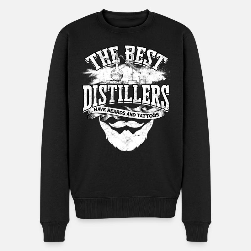 schnaps whiskey brennen schnapsbrenner geschenkide - Männer Premium Bio Pullover - Schwarz