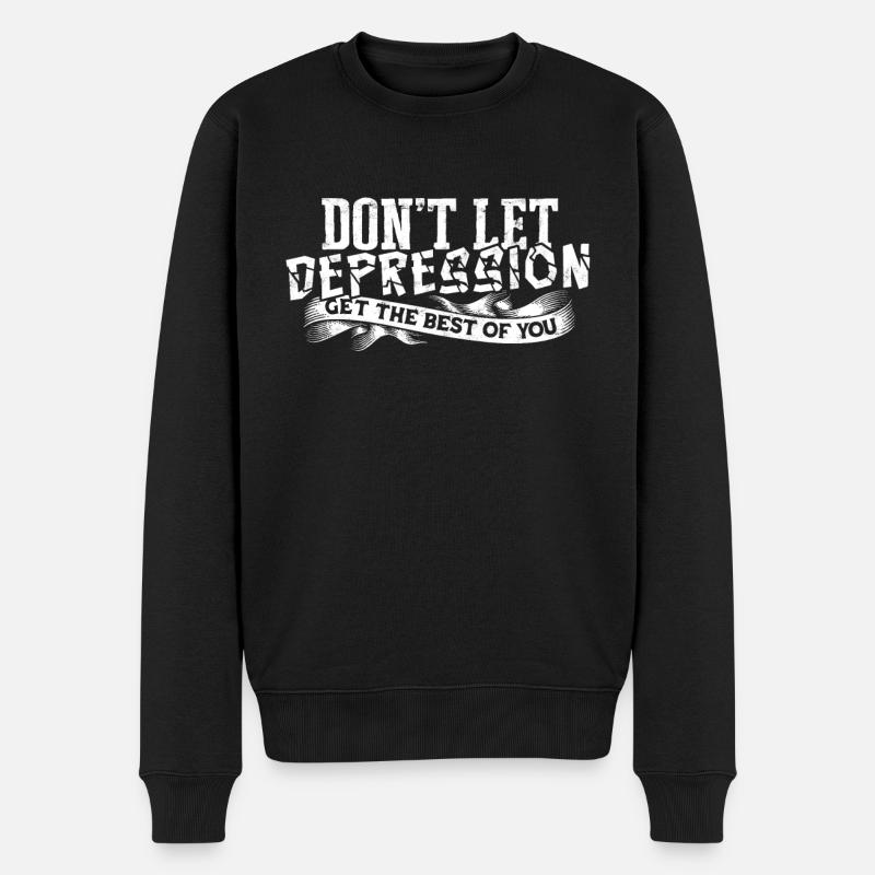 depression depressiv traurig geschenkidee unglückl - Männer Premium Bio Pullover - Schwarz