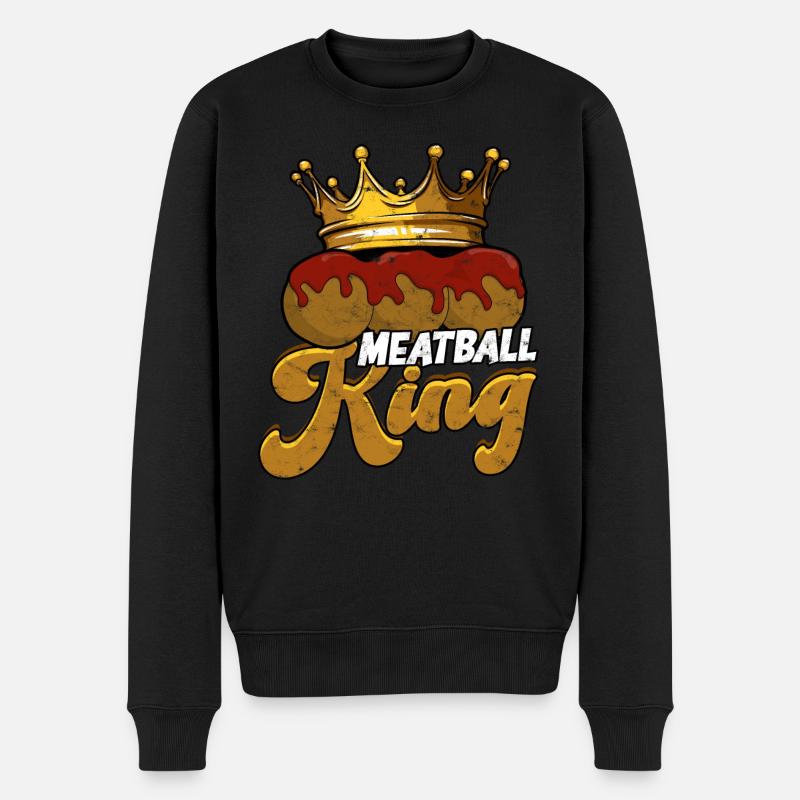 fleischklößchen essen spaghetti geschenk geschenki - Männer Premium Bio Pullover - Schwarz