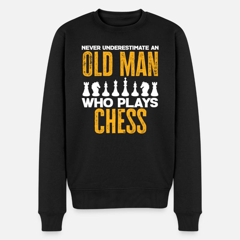 Échecs Old Man Grandpa - Pull Premium bio Homme - noir
