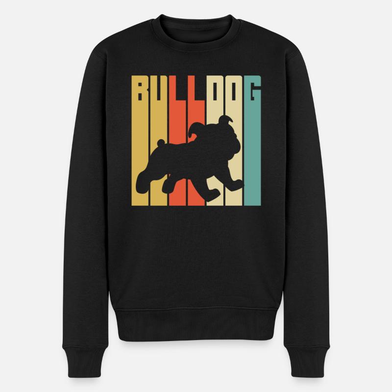 Bulldogge - Männer Premium Bio Pullover - Schwarz