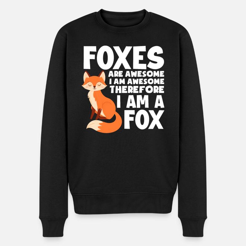 Ich Bin Ein Fuchs - Männer Premium Bio Pullover - Schwarz