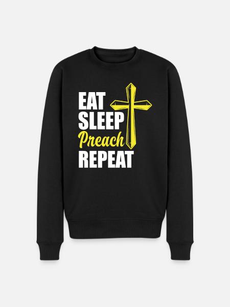 Pasteur Pasteur Alimentation Sommeil Prédication - Pull Premium bio Homme - noir