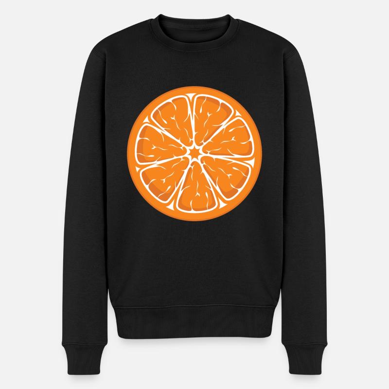 Orangen Obstkostüm Fasching Orangenscheibe Orange - Männer Premium Bio Pullover - Schwarz