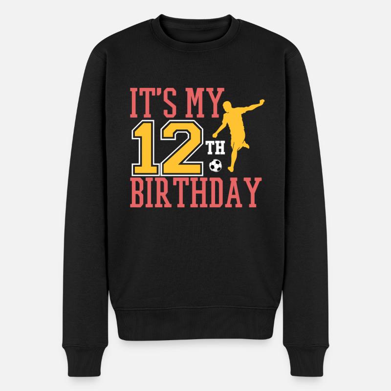 Fußball-spieler-12. - Männer Premium Bio Pullover - Schwarz