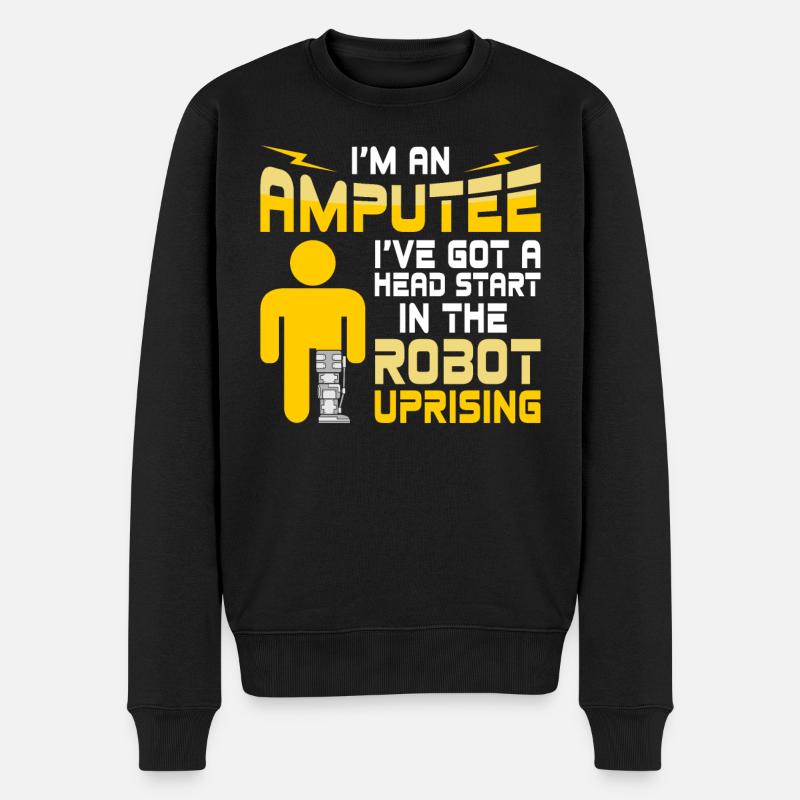 Amputierte Roboter-bein-arm-prothese Mit Beinen - Männer Premium Bio Pullover - Schwarz
