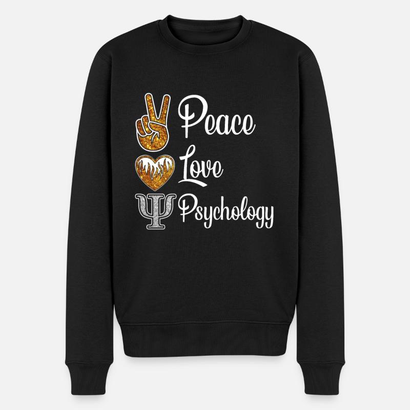 Frieden Liebe Psychologie Schule Psychologe - Männer Premium Bio Pullover - Schwarz