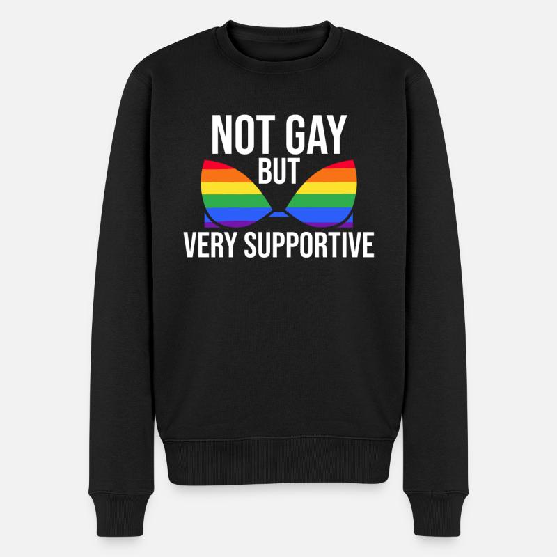 Nicht Schwul Lesbisch Lgbtq Stolz Monat Rechte - Männer Premium Bio Pullover - Schwarz