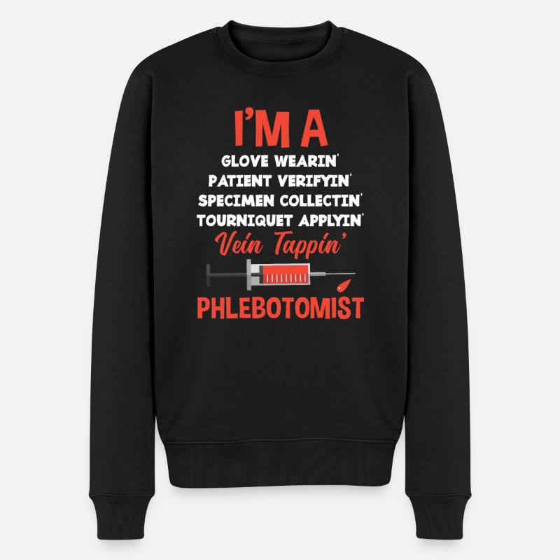 Punktionskraft - Männer Premium Bio Pullover - Schwarz