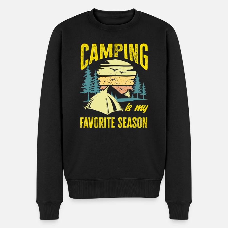 Camping Camper Campingplatz Zelten Zelt - Männer Premium Bio Pullover - Schwarz