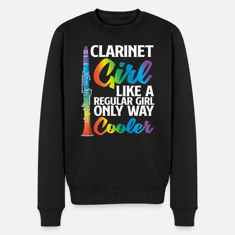 Klarinette Mädchen Musikerin - Männer Premium Bio Pullover - Schwarz