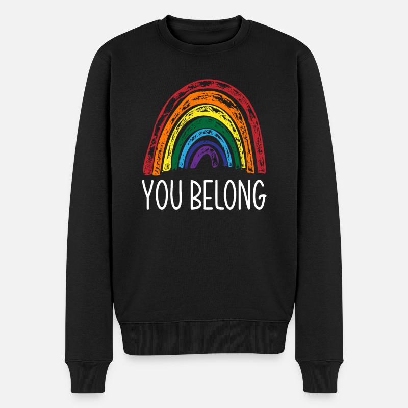 LGBTQ Regenbogen Stolz - Männer Premium Bio Pullover - Schwarz