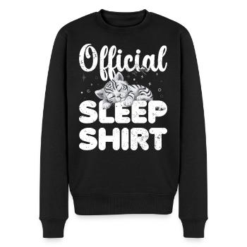 Weißer Tiger Offizielles Schlafshirt Faul Relax - Männer Premium Bio Pullover - Schwarz - Vorne - Nico (187cm)