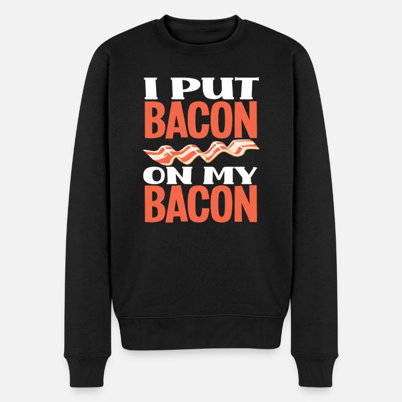 Speck Bacon Fett - Männer Premium Bio Pullover - Schwarz