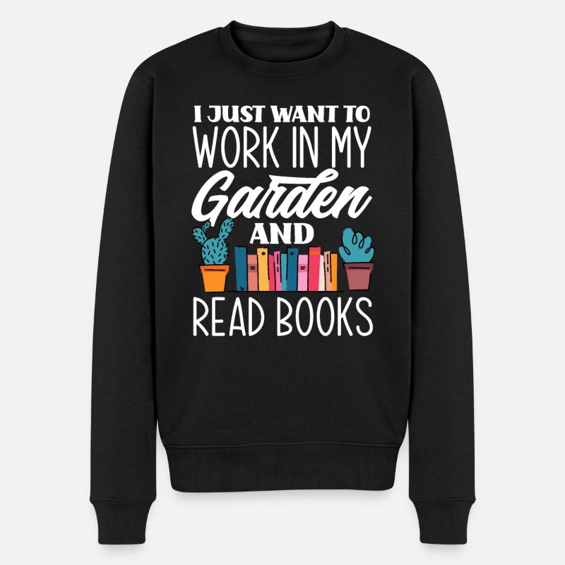 Garten Bücher - Männer Premium Bio Pullover - Schwarz