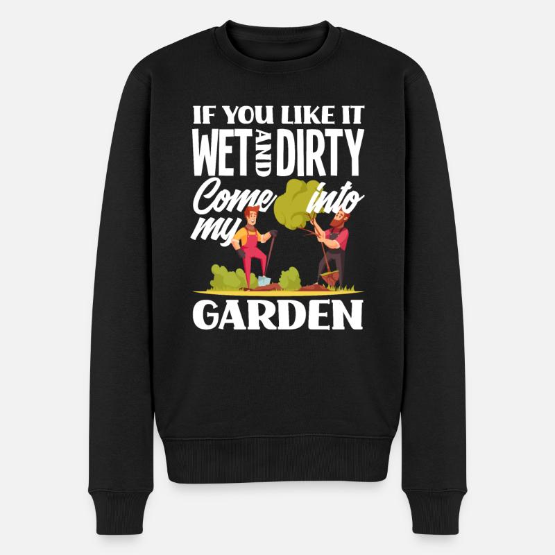 Gartenarbeit Wortspiel - Männer Premium Bio Pullover - Schwarz