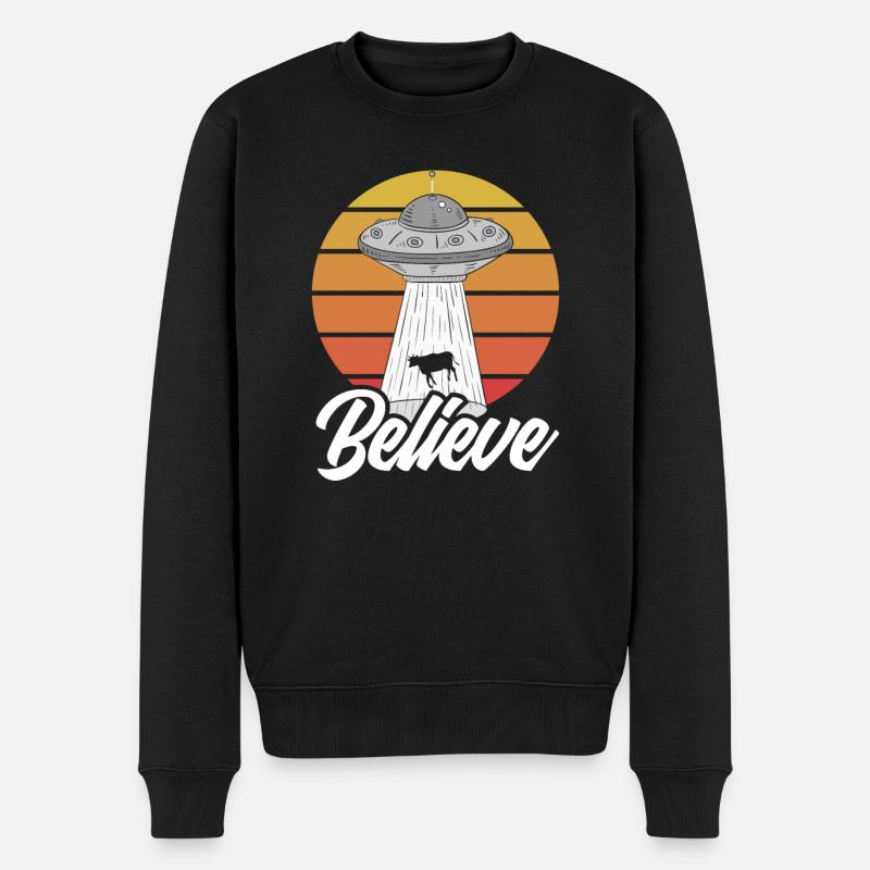Foi extraterrestre rétro - Pull Premium bio Homme - noir