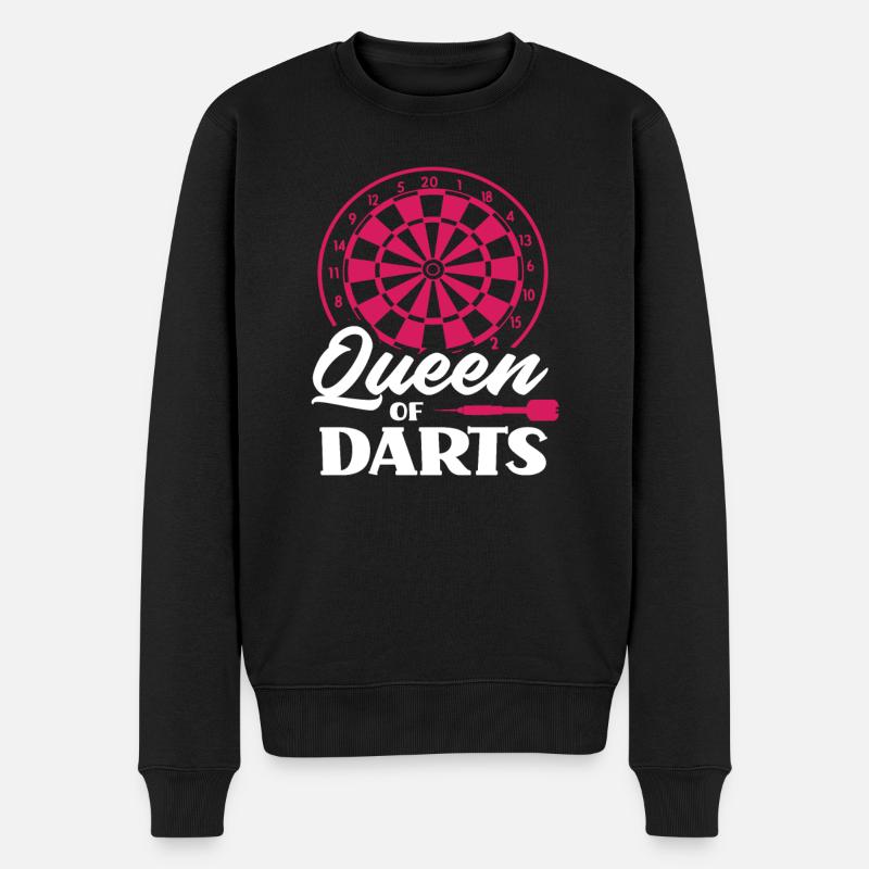 Dart Königin - Männer Premium Bio Pullover - Schwarz