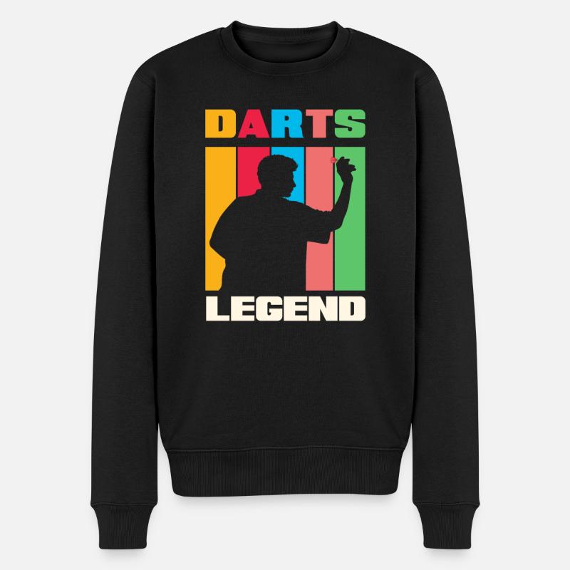 Dart Legende - Männer Premium Bio Pullover - Schwarz