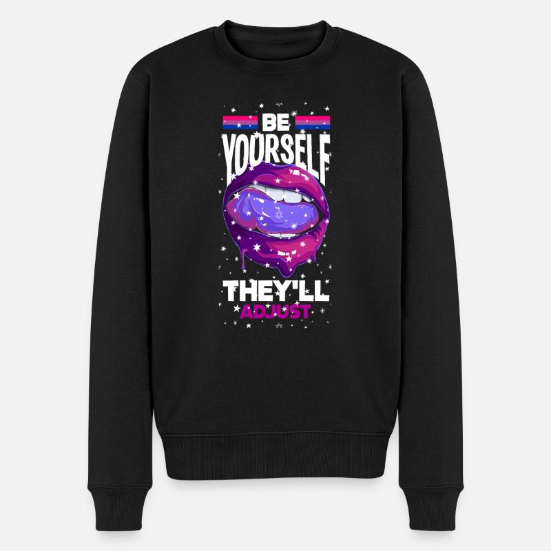 Bouche bisexuelle arc-en-ciel LGBTQ+ - Pull Premium bio Homme - noir