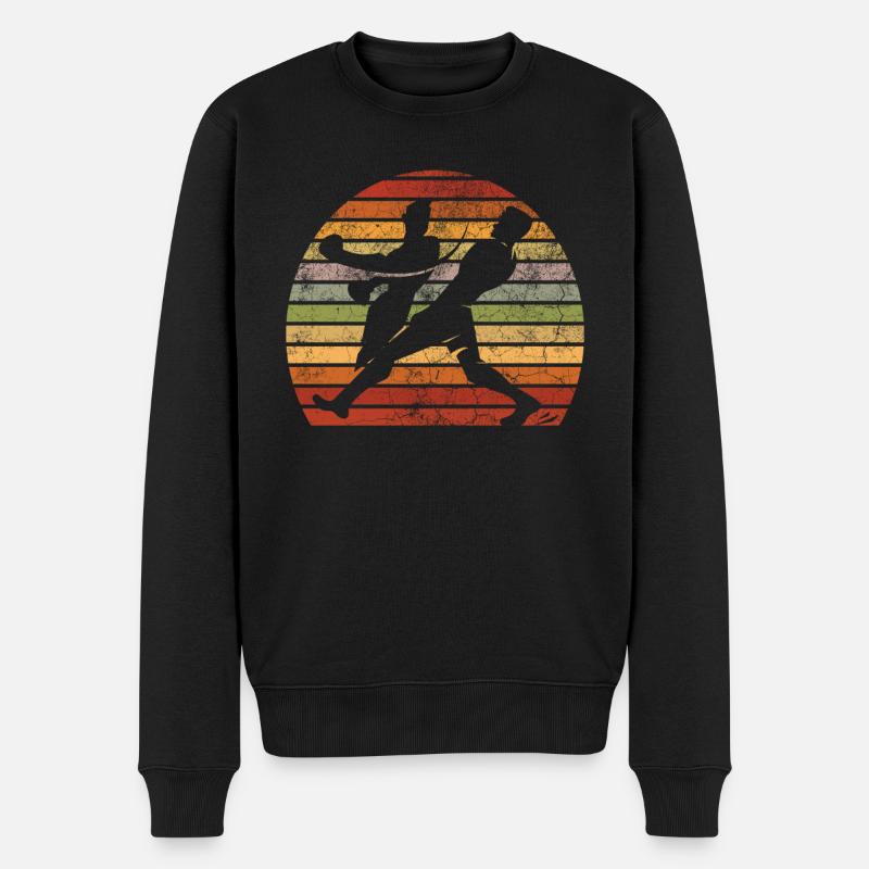 Boxeurs de boxe rétro - Pull Premium bio Homme - noir