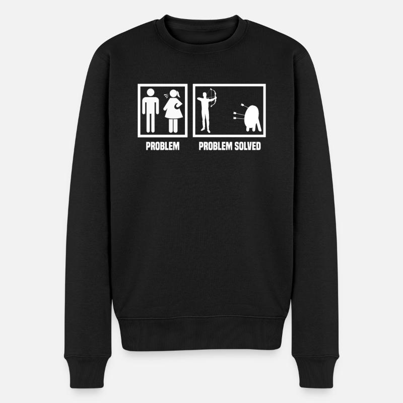 Drôle d’archer tir à l’arc - Pull Premium bio Homme - noir